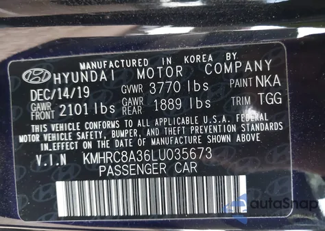 2020 Hyundai Venue Sel from USA, damaged, VIN KMHRC8A36LU035673